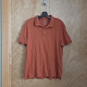 Vince 100% Cotton Classic slub Polo Shirt Orange